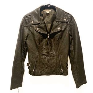 Brown leather jacket